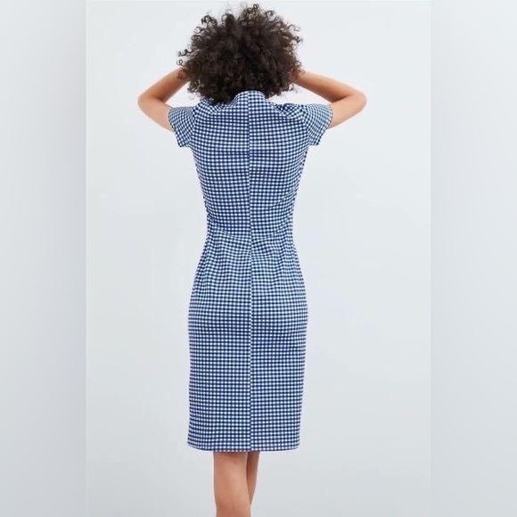 NWT Zara Gingham Blue Bodycon Dress Women’s M - Picture 10 of 10